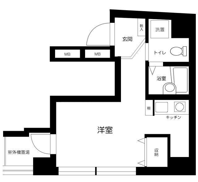 ソリテア四谷荒木町(1K/7階)の間取り写真