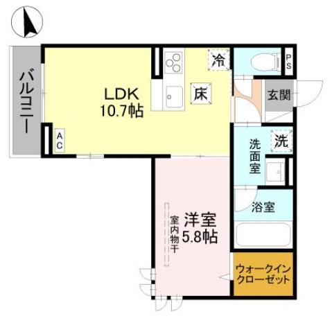 LE LIEN(1LDK/1階)の間取り写真