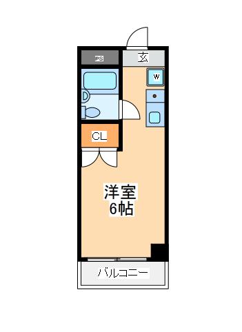 エルズビル(ワンルーム/1階)の間取り写真