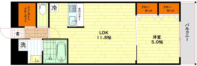 ESTAGEO関目高殿(1LDK/7階)の間取り写真
