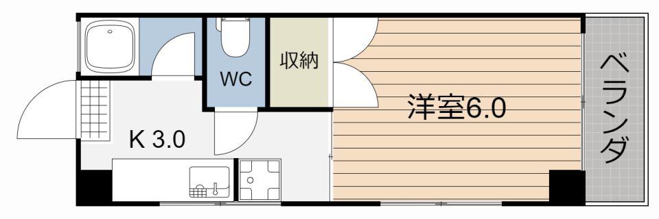 エントピア下荒田(1K/5階)の間取り写真