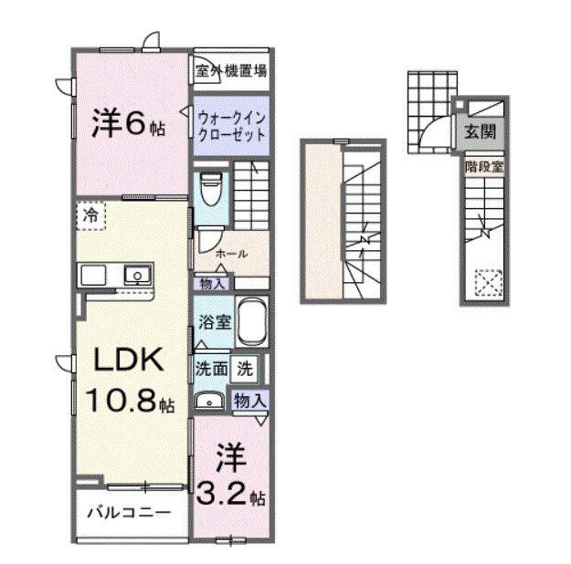 シュティル(2LDK/3階)の間取り写真