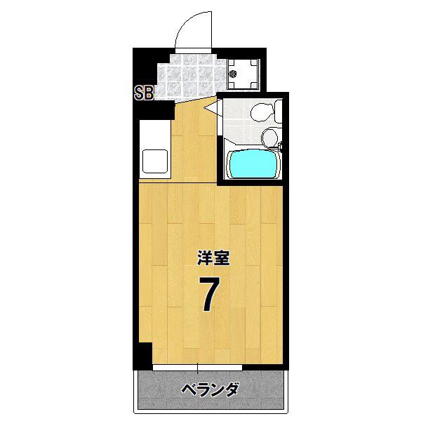ウエストヴィラージュII(1K/2階)の間取り写真