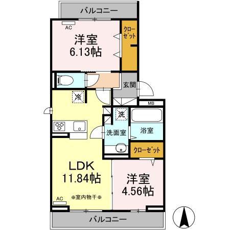 アルセード(2LDK/2階)の間取り写真