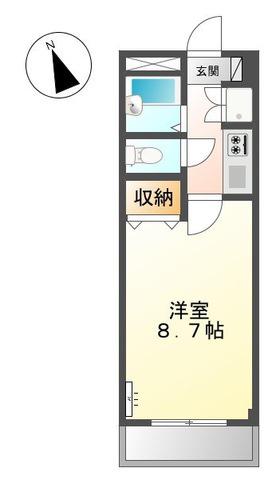 コーポ泉(1K/2階)の間取り写真