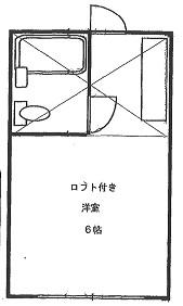 サンハイム霞ヶ関(ワンルーム/1階)の間取り写真