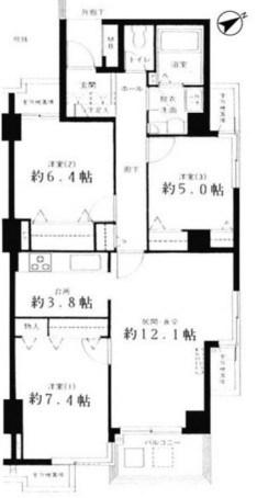 オーロヴェルデ田園調布(3LDK/4階)の間取り写真
