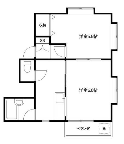 ガルテン3(2K/2階)の間取り写真
