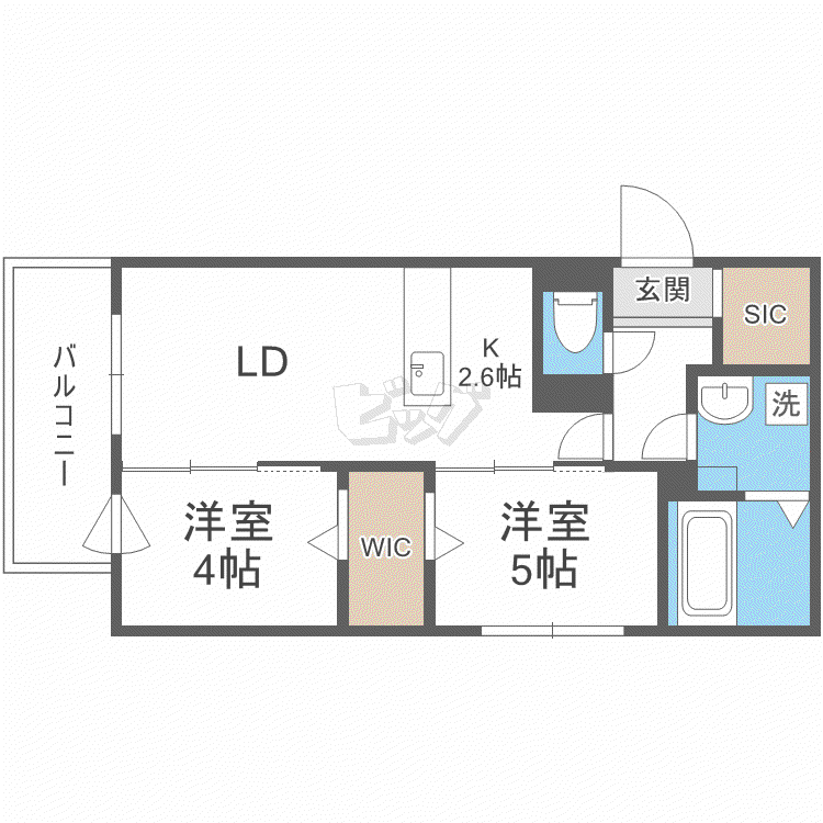 DOMAIN23(2LDK/1階)の間取り写真