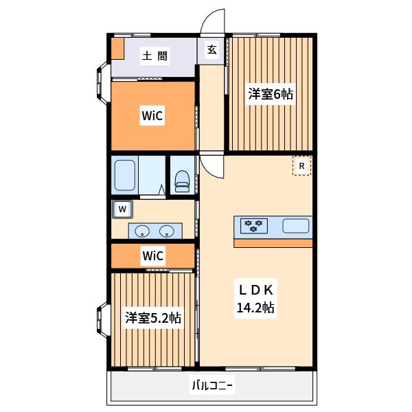 レディアル高幡レジデンス(2SLDK/1階)の間取り写真
