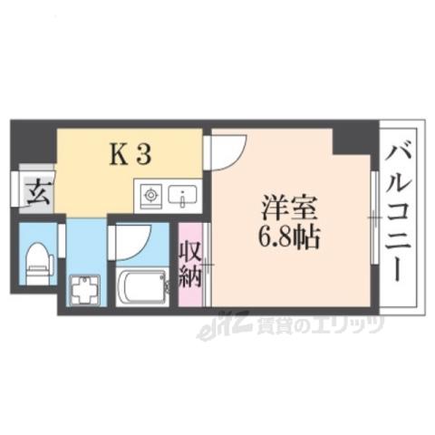 ビラデステ伊佐津(1K/7階)の間取り写真