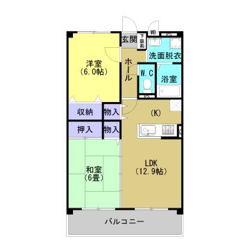ラ・フォーレ(2LDK/3階)の間取り写真