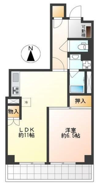 府中スカイハイツ(1LDK/7階)の間取り写真