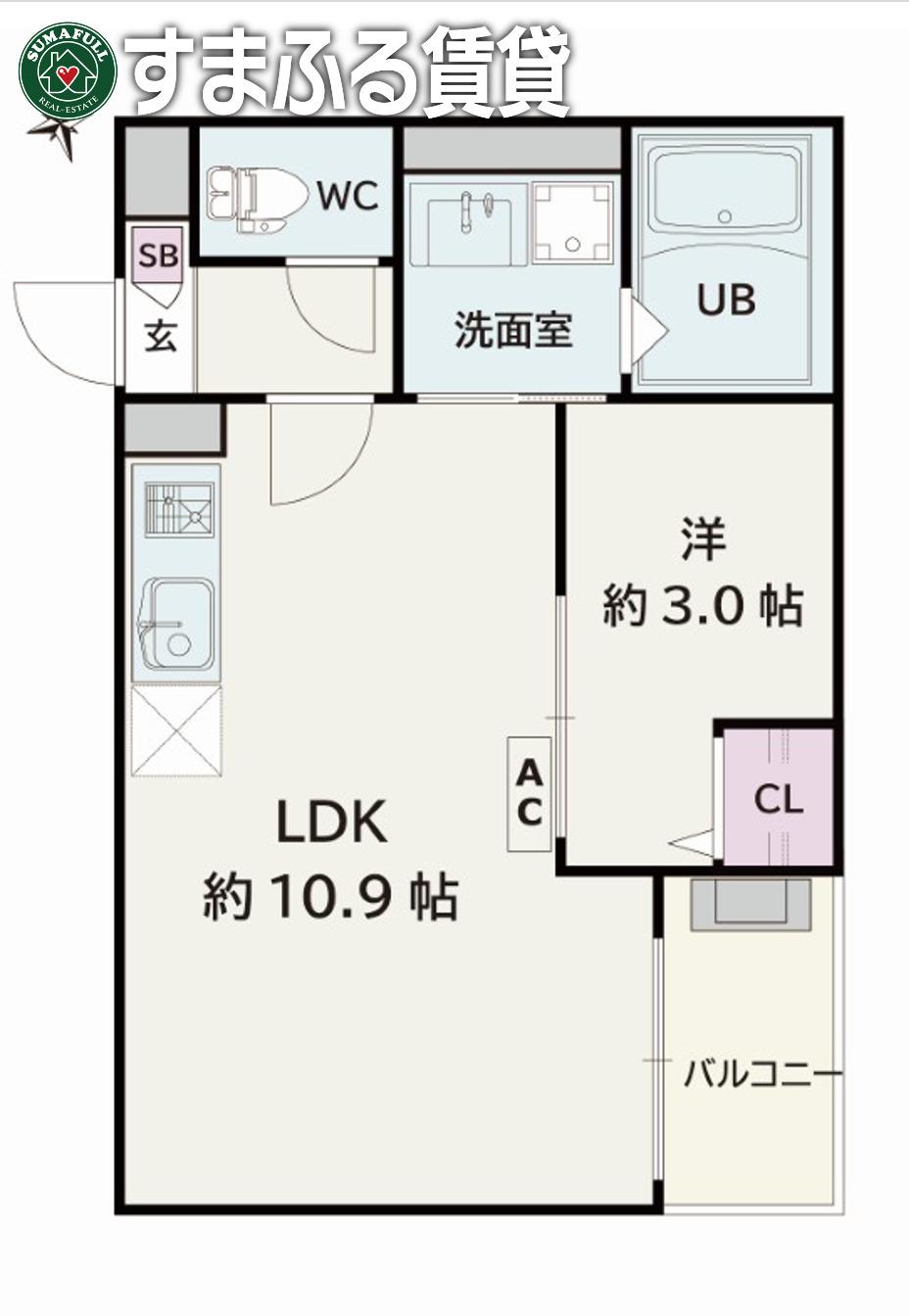 JACK SHIMMEIII(1LDK/2階)の間取り写真