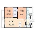ルオント(2LDK/2階)の間取り写真