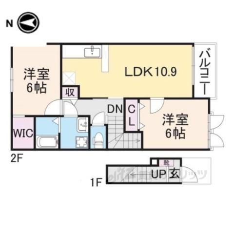 グレイスフルライフ(2LDK/2階)の間取り写真