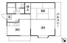 スカイパレスTABATA(2DK/2階)の間取り写真
