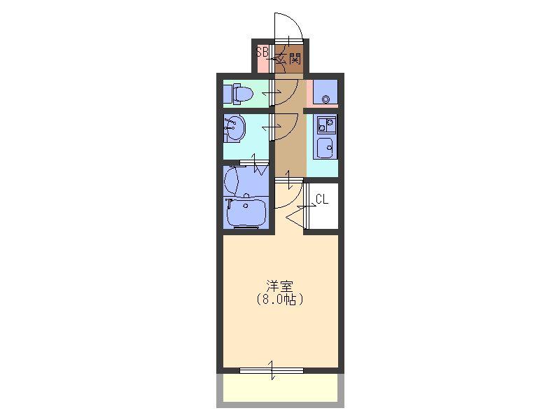 プレサンス谷町七丁目II(1K/6階)の間取り写真