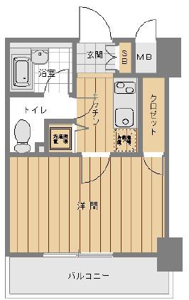 パレステュディオ東京八重洲通(1K/7階)の間取り写真