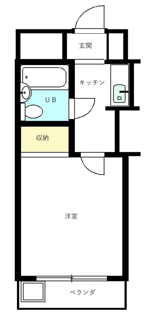ZA128(1K/4階)の間取り写真