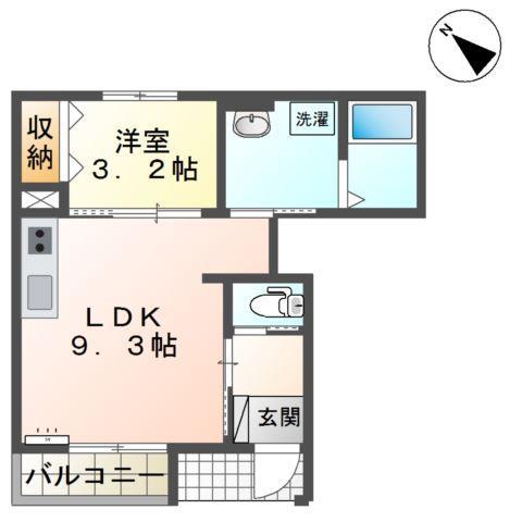 ディオーネ(1LDK/1階)の間取り写真