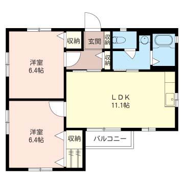 LAURELS(2LDK/2階)の間取り写真