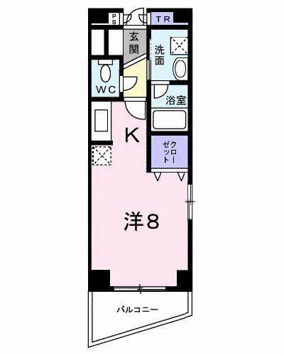 サンハイツT(ワンルーム/2階)の間取り写真