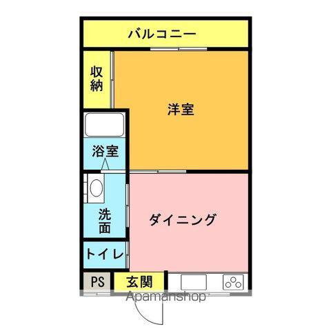JR和歌山線 下井阪駅 徒歩20分 3階建 築25年(1DK/2階)の間取り写真