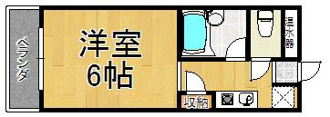 ソレイユ武庫川(1K/2階)の間取り写真