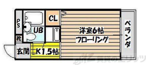 第12東昌ハイツ(ワンルーム/7階)の間取り写真