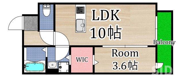 カデンツァ(1LDK/3階)の間取り写真