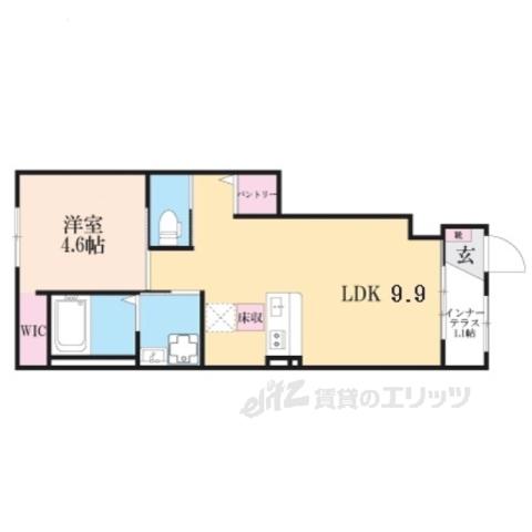 甲南町葛木アパート(1LDK/1階)の間取り写真