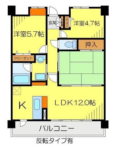 ウィスタリアオーク(3LDK/2階)の間取り写真