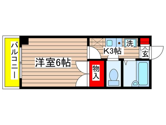 リブルHANASEN(1K/3階)の間取り写真