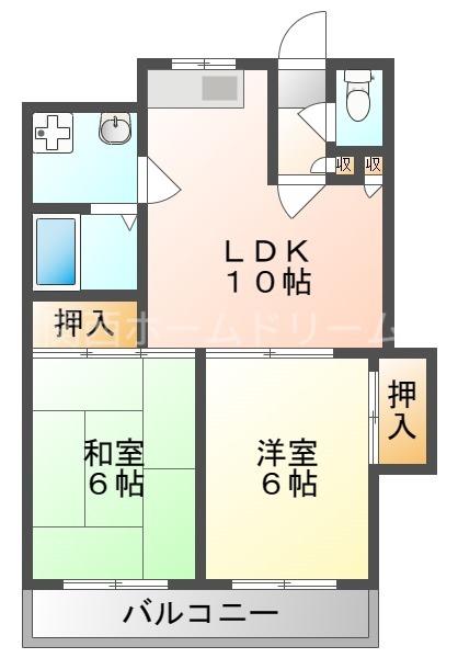 ロータリーマンション大日(2LDK/7階)の間取り写真