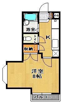 パレスハウス III(1K/2階)の間取り写真