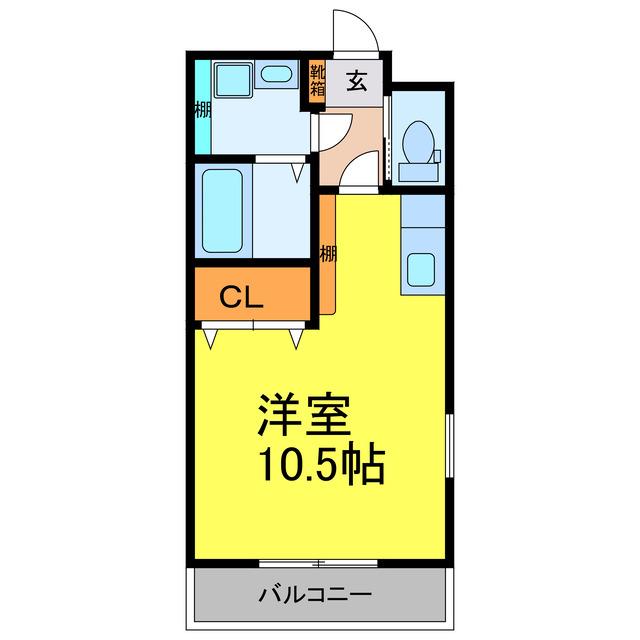 プリンスヴィル(ワンルーム/2階)の間取り写真