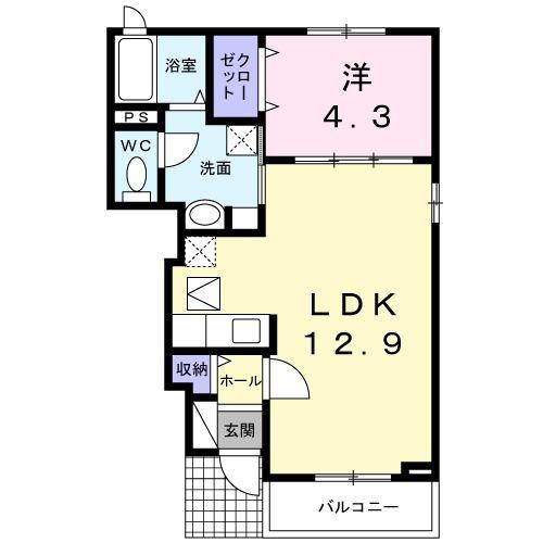 アネックス(1LDK/1階)の間取り写真