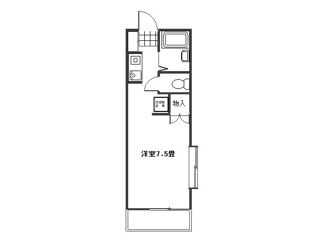メゾンブランシュ(ワンルーム/2階)の間取り写真