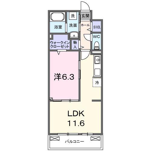 エリシオン・レジデンスV(1LDK/3階)の間取り写真
