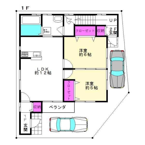カナルディアコート(2LDK/1階)の間取り写真