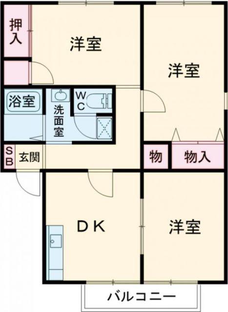 オルジュハイツ(3DK/2階)の間取り写真