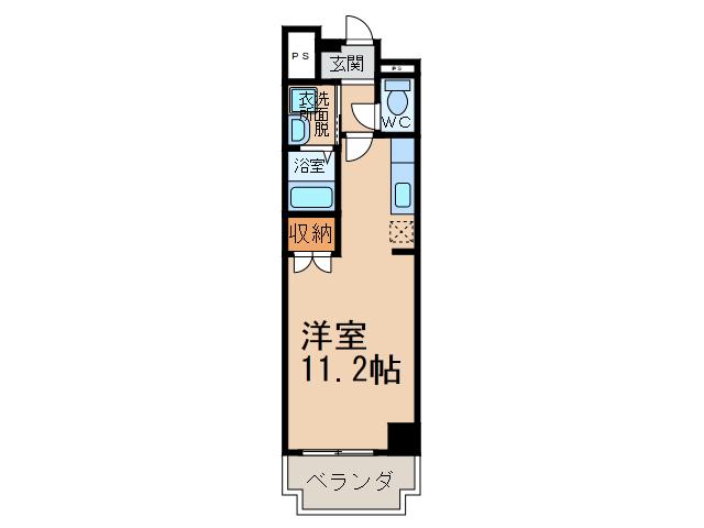 名鉄小牧線 小牧駅 徒歩5分 9階建 築26年(ワンルーム/7階)の間取り写真