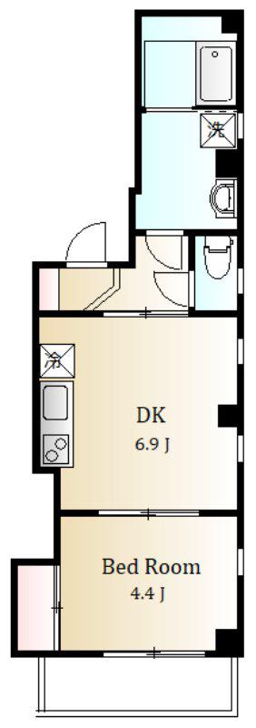 ロイヤル東日暮里Ⅰ(1DK/5階)の間取り写真