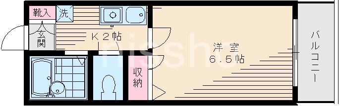 アモーレ富士見台(1K/1階)の間取り写真
