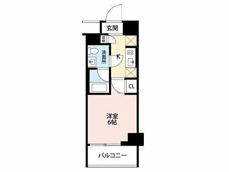 プラウドフラット蒲田II(1K/12階)の間取り写真