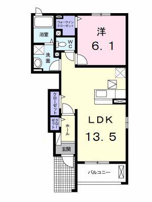 プラム・ヴィラージュ(1LDK/1階)の間取り写真