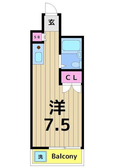 フォーシム住吉II(ワンルーム/3階)の間取り写真