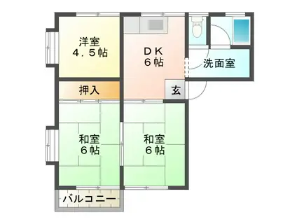 メゾンファイン(3DK/2階)の間取り写真