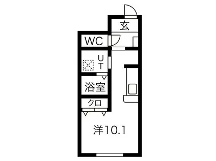 リジェール松波(ワンルーム/1階)の間取り写真
